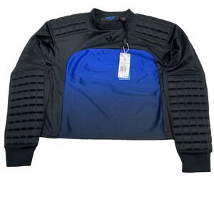 adidas Soccer Shirt Women Small Blue Black Version Originals Goalkeeper Top $150